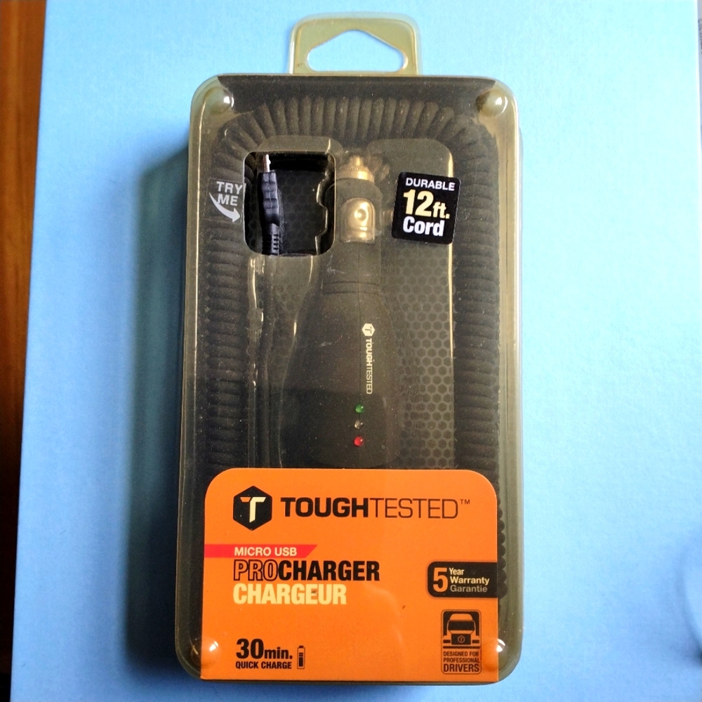 Tough Tested Pro Charger Micro USB 12ft cord Car Truck Charger + FREE GIFT